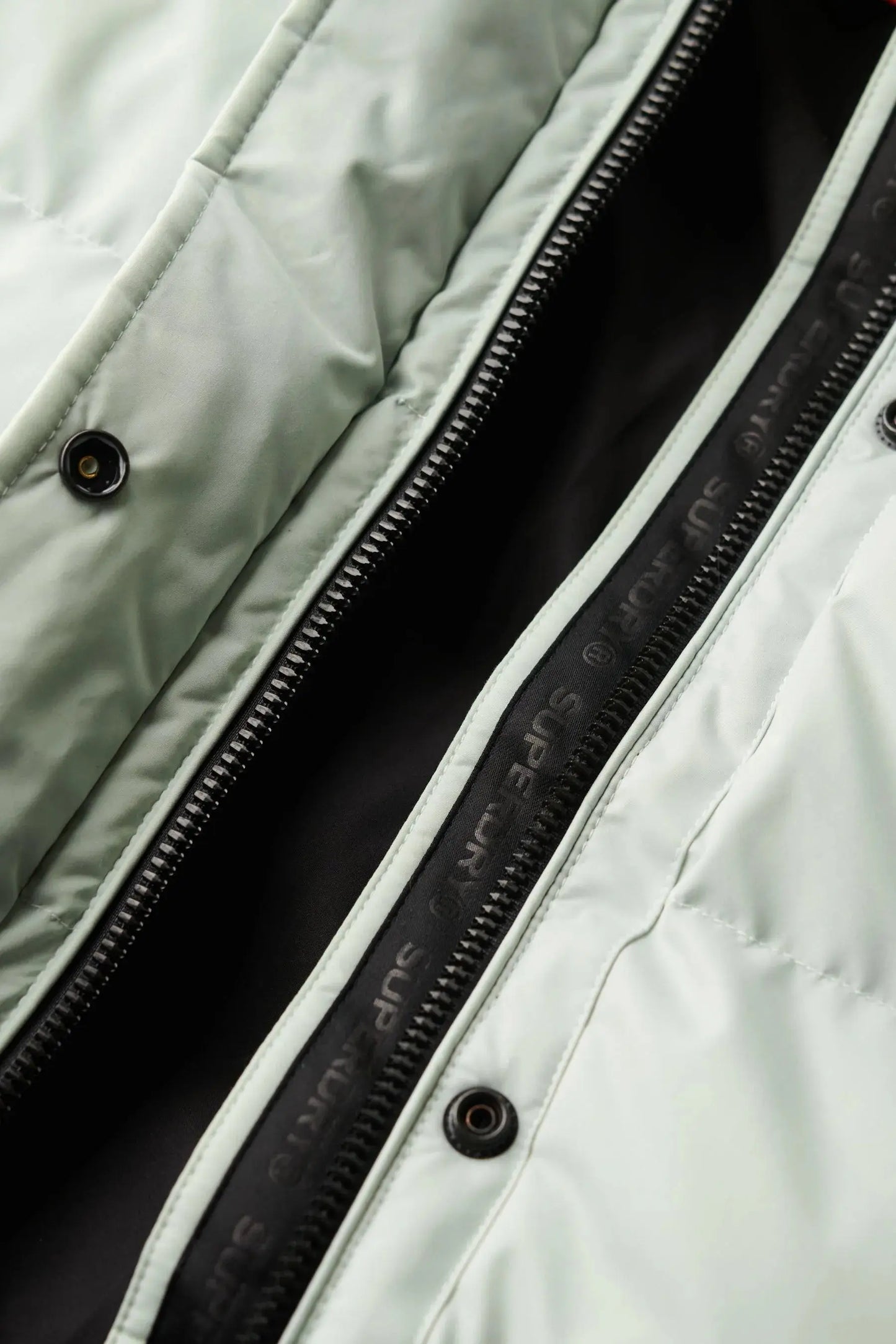 Light Blue Warm, Stylish & Durable Women Long Puffer Jackets Padded Zip Up Quilted Lined Bubble Coat For Winter Cold Weather