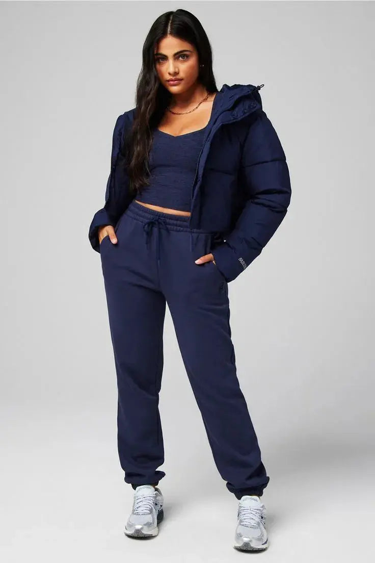 Royal Blue Warm, Stylish & Durable Women Hooded Puffer Jackets Padded Zip Up Quilted Lined Bubble Coat For Winter Cold Weather