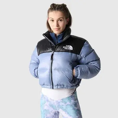 The North Face Blue Warm, Stylish & Durable Women Puffer Jackets Padded Zip Up Quilted Lined Bubble Coat For Winter Cold Weather