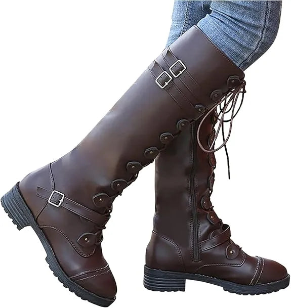 Brown/Black/Dark Brown Women/Men Motorcycle Long Leather Boots Waterproof Motorbike Motorcycle Riding Shoes All Sizes Armored Sports/Touring