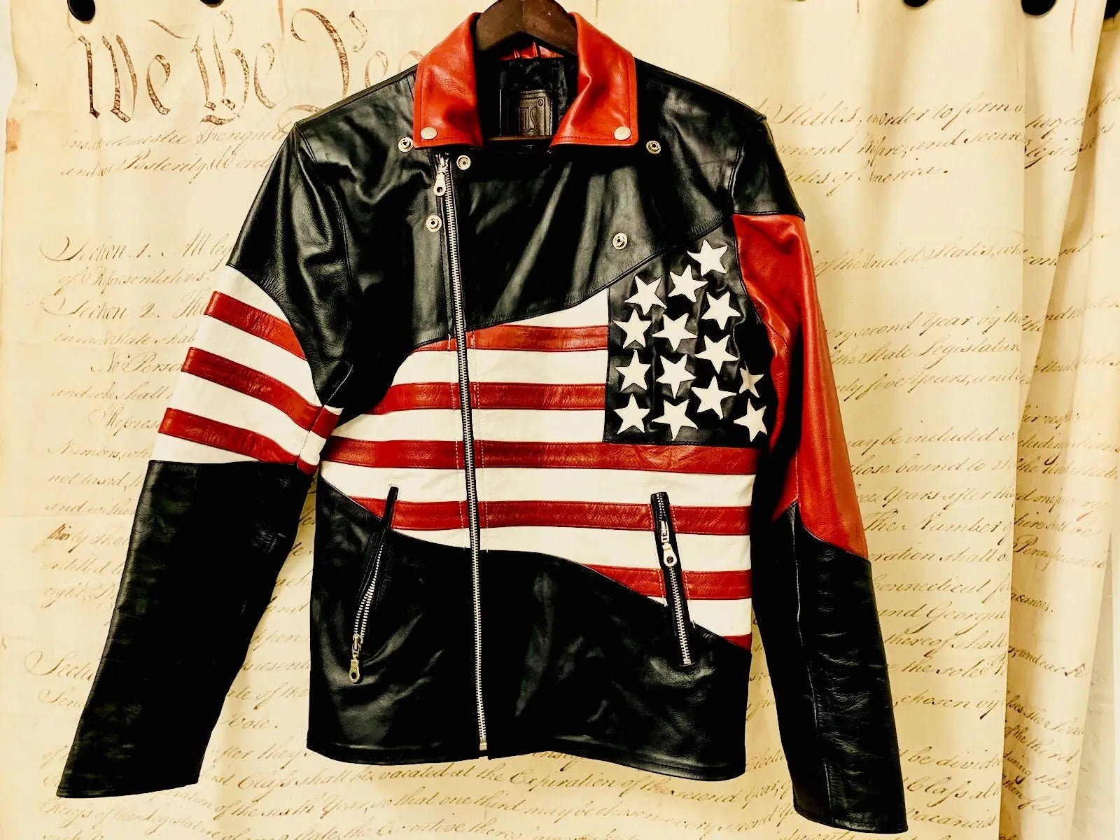 American New Men's Handmade Cowhide Motorbike Racing Leather Jacket For Motorcycle Riders