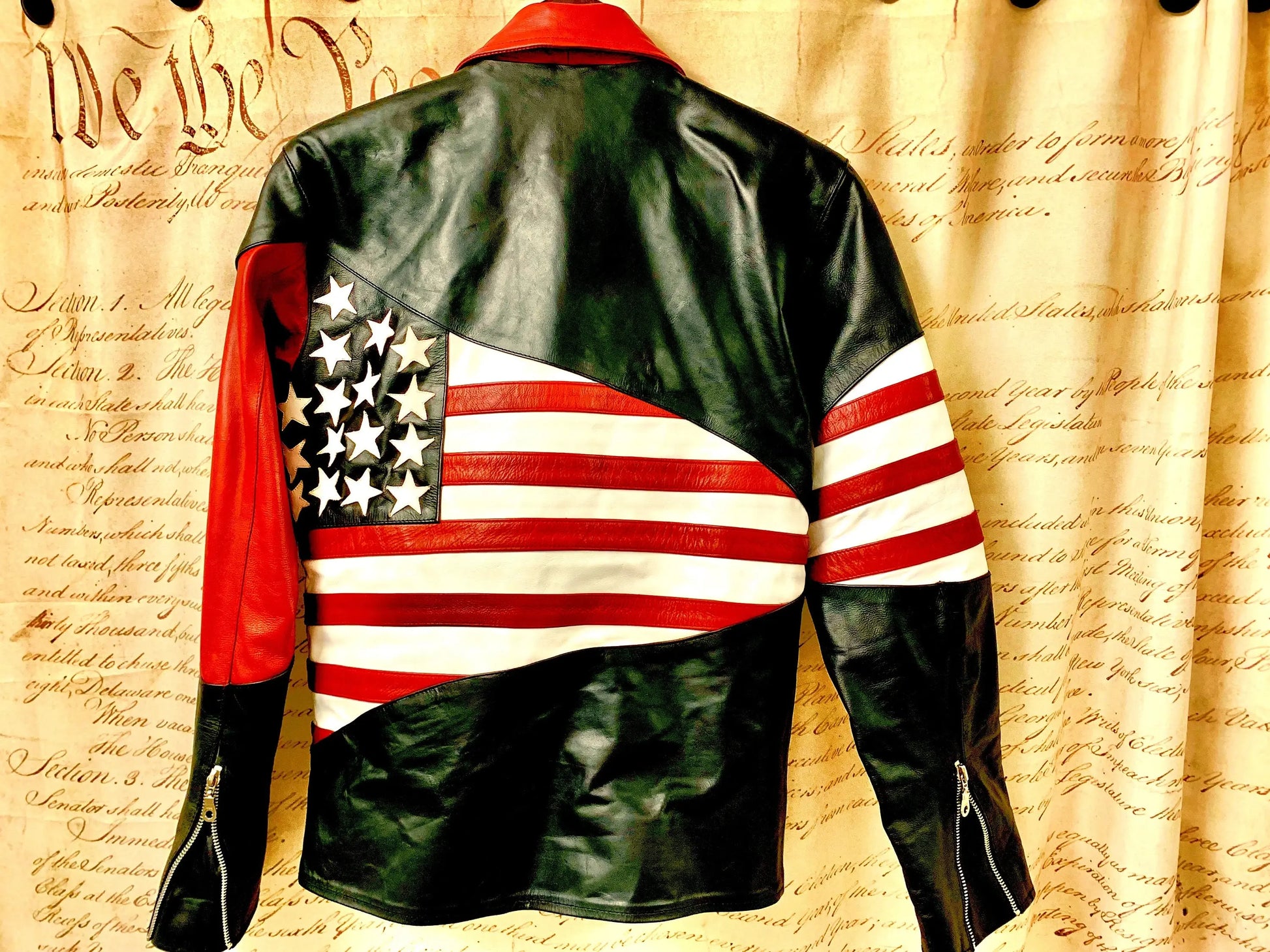 American New Men's Handmade Cowhide Motorbike Racing Leather Jacket For Motorcycle Riders