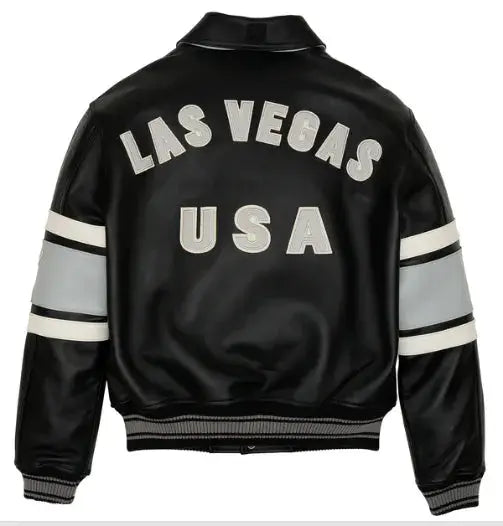 Avirex Black Real Bomber American Flight Jacket Leather Icon Jacket Unisex Men's Ladies Legend Jacket