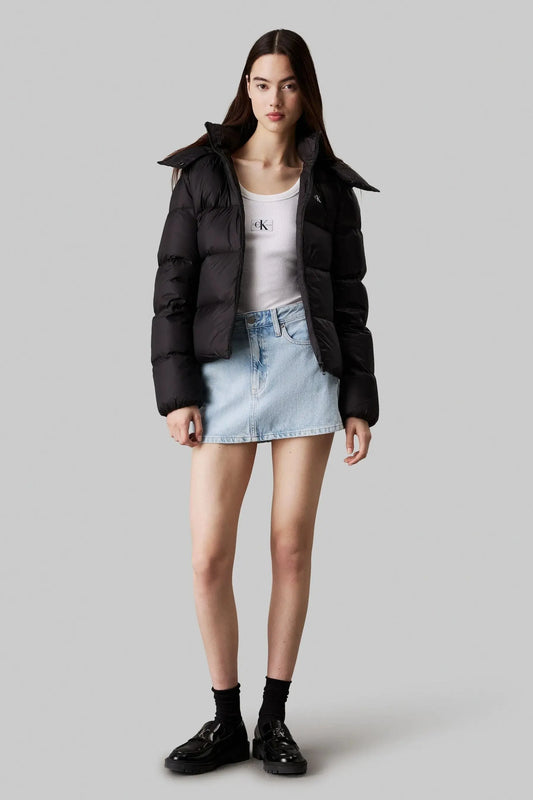Black Warm, Stylish & Durable Women Contrast Oversized Puffer Jackets Padded Zip Up Quilted Lined Bubble Coat For Winter Cold Weather
