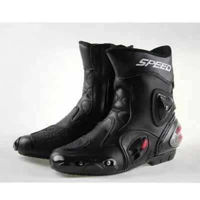 Black/White/Red Women/Men Motorcycle Long Leather Boots Waterproof Motorbike Motorcycle Riding Shoes Size UK Armored Sports/Touring VENTURBOZ