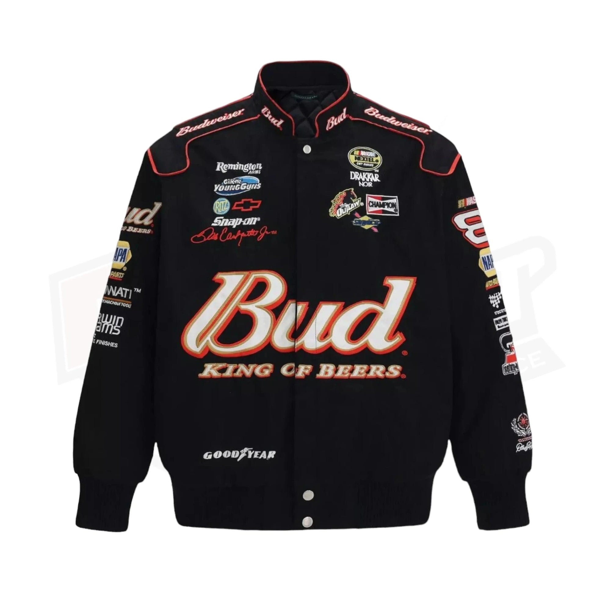 BUD Black/Red New Men's Handmade Cowhide Motorbike Racing Leather Jacket For Motorcycle Riders