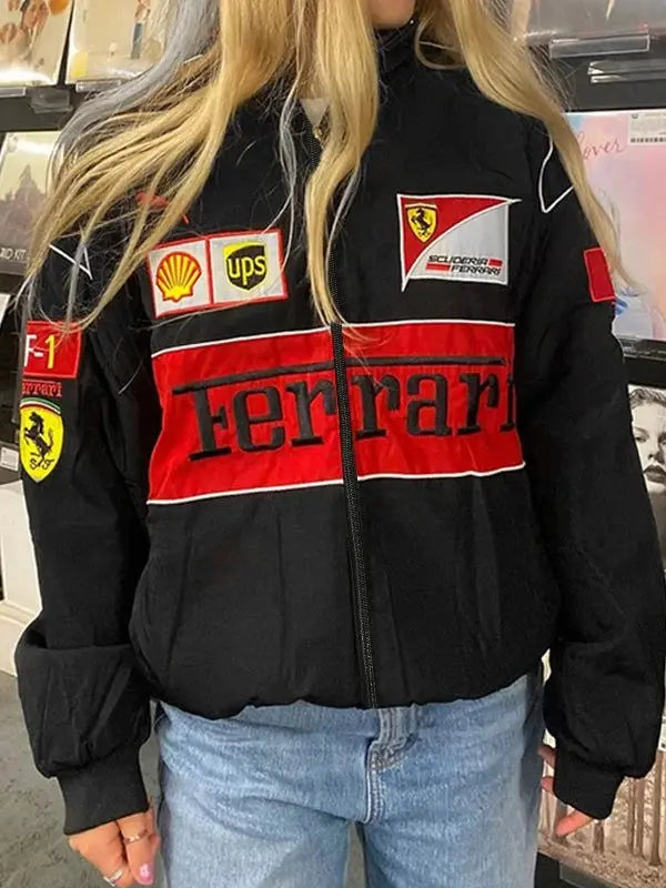 Ferrari Red/Black New Men's Handmade Cowhide Motorbike Racing Leather Jacket For Motorcycle Riders