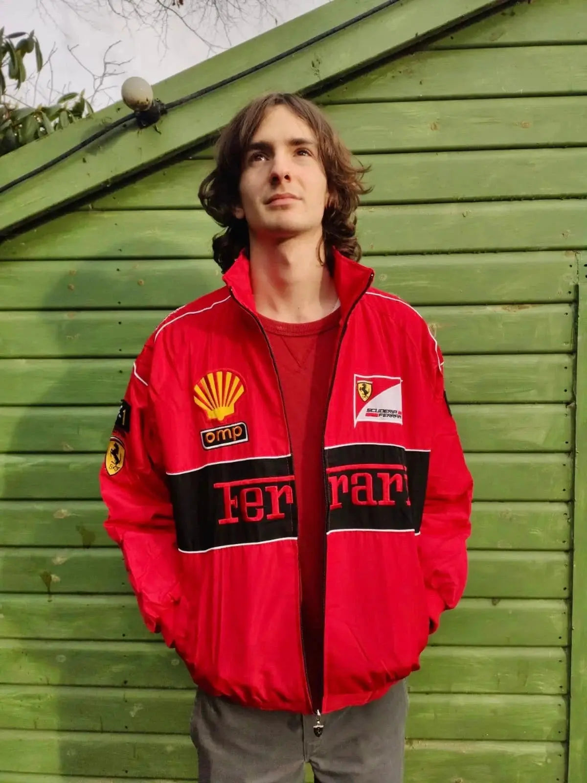 Ferrari Red/Black New Men's Handmade Cowhide Motorbike Racing Leather Jacket For Motorcycle Riders