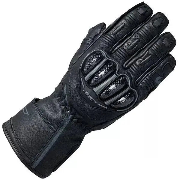 RST Black MOTORCYCLE GLOVES MOTORBIKE TRACK DAYS COWHIDE LEATHER ARMOURED GLOVE For BIKER PROTECTION