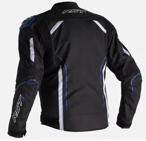 RST New Men's Motorbike Racing Cowhide Leather Jacket Handmade For Motorcycle Riders BLUE/BLACK