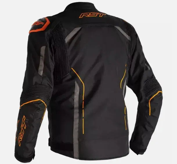 RST New Men's Motorbike Racing Cowhide Leather Jacket Handmade For Motorcycle Riders ORANGE/BLACK