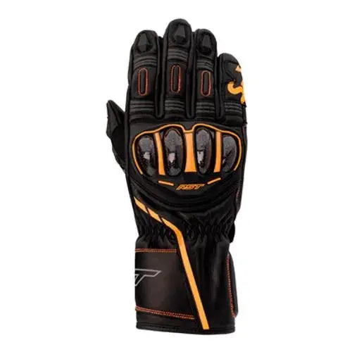 RST Orange MOTORCYCLE GLOVES MOTORBIKE TRACK DAYS COWHIDE LEATHER ARMOURED GLOVE For BIKER PROTECTION