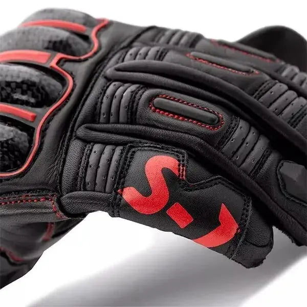 RST Red MOTORCYCLE GLOVES MOTORBIKE TRACK DAYS COWHIDE LEATHER ARMOURED GLOVE For BIKER PROTECTION
