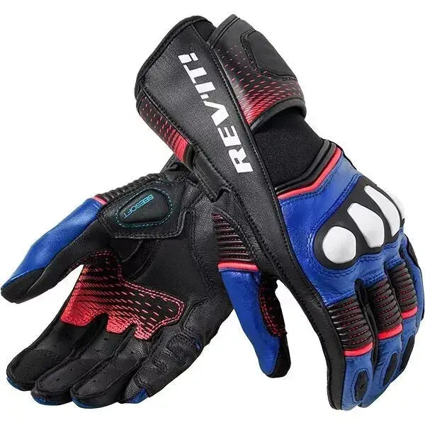 Rev'it Blue MOTORCYCLE GLOVES MOTORBIKE TRACK DAYS COWHIDE LEATHER ARMOURED GLOVE For BIKER PROTECTION