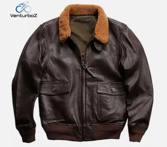 Warm, Stylish & Durable Men's RAFB3 Bomber Leather Jackets SheepSkin Shearling Fur Flying Coat For Winter Black