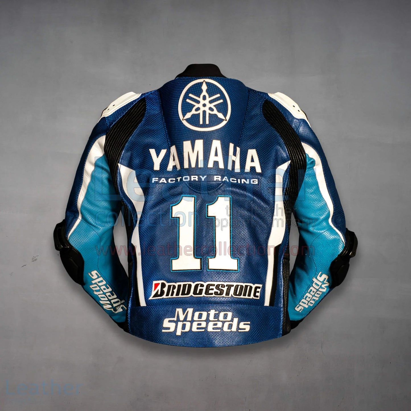 YAMAHA Blue New Men's Handmade Cowhide Motorbike Racing Leather Jacket For Motorcycle Riders