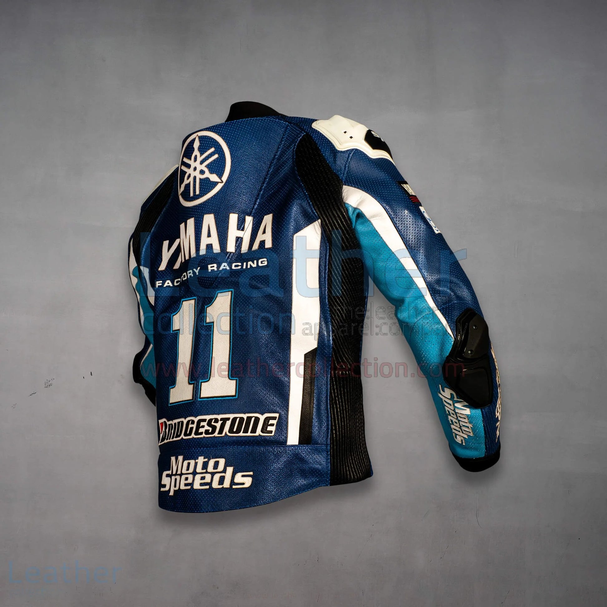 YAMAHA Blue New Men's Handmade Cowhide Motorbike Racing Leather Jacket For Motorcycle Riders