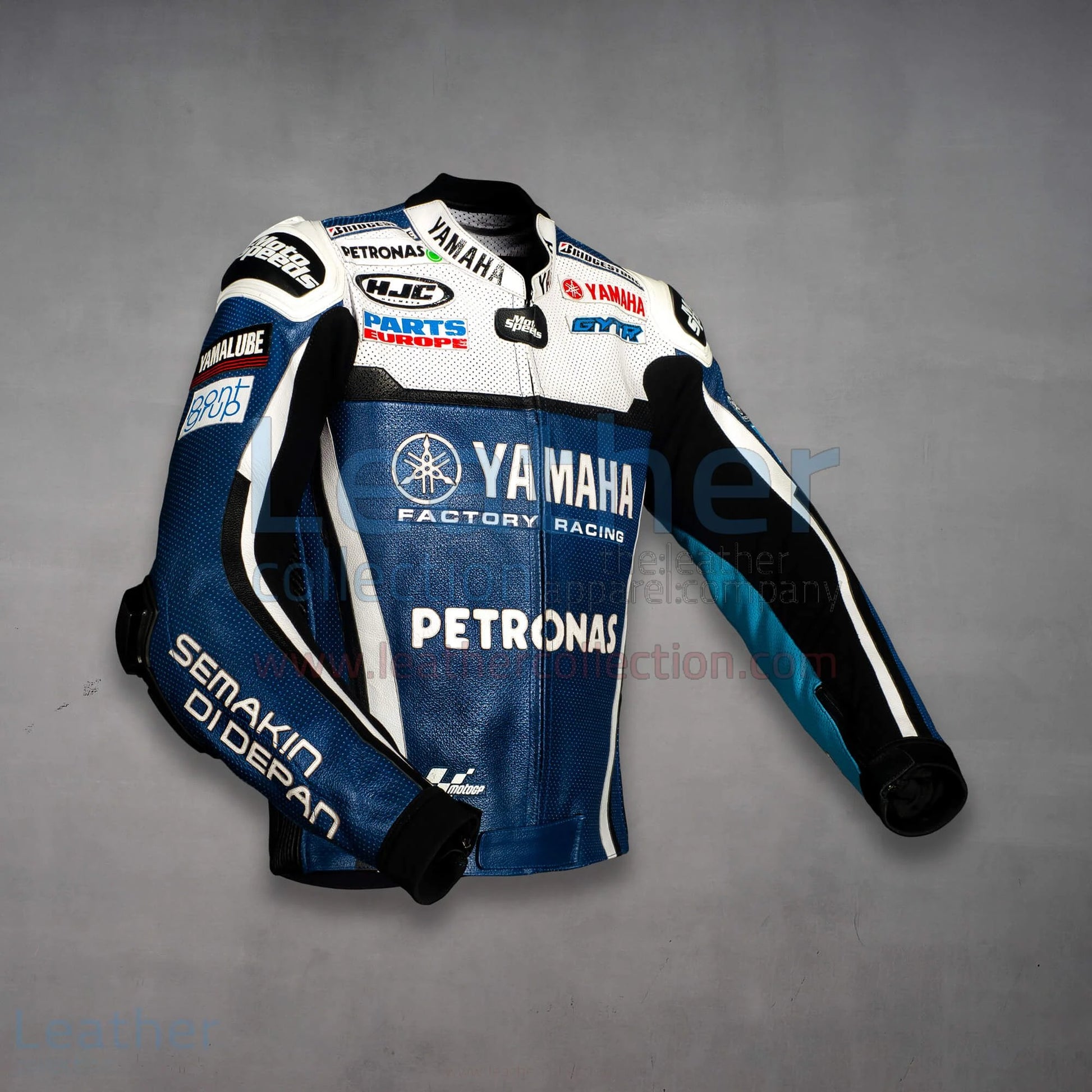 YAMAHA Blue New Men's Handmade Cowhide Motorbike Racing Leather Jacket For Motorcycle Riders