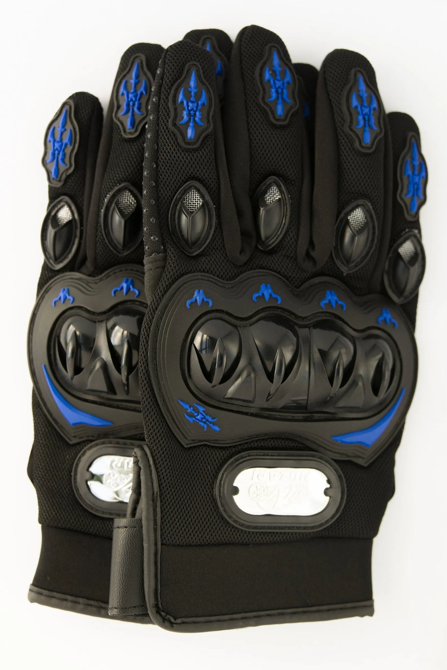 Blue MOTORCYCLE GLOVES MOTORBIKE TRACK DAYS COWHIDE LEATHER ARMOURED GLOVE For BIKER PROTECTION